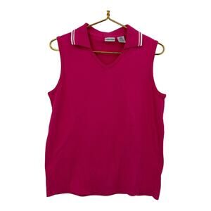 Cabin Creek Pink Sleeveless Polo Top - Women's Size Large